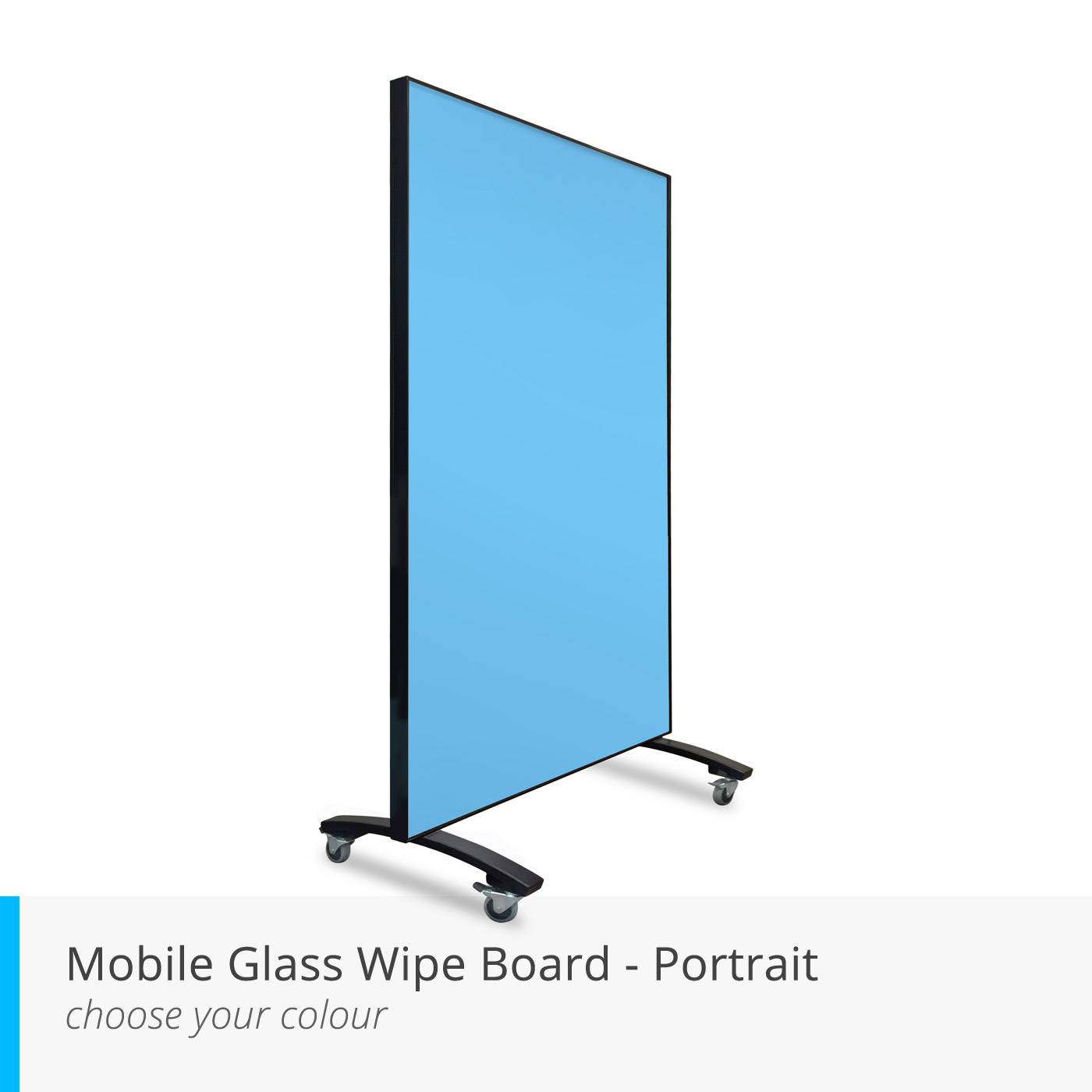 Mobile Glass Wipe Board- Portrait- Choose your colour