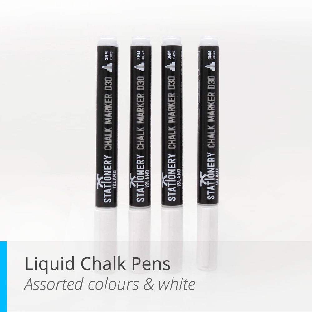 Liquid Chalk Pens- Assorted colours and white