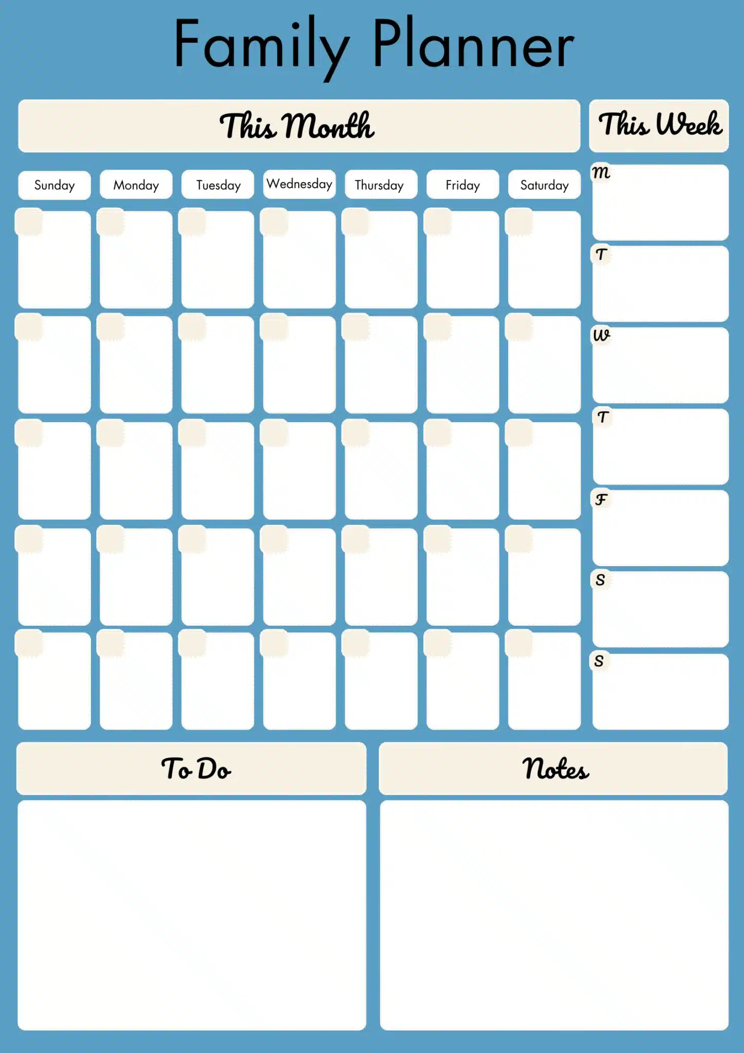 Family Planner Portrait FB 280 Planner notice board