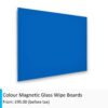 Image of a blue magnetic glass wipe board