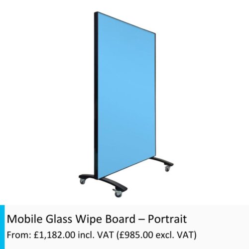 Mobile Portrait Glass Wipe Board