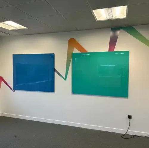 Blue and Green Glass Wall Boards